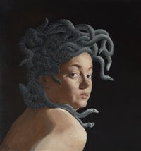 Der Blick der Medusa, &Ouml;l auf Leinwand, 36 x 36 cm, 2020